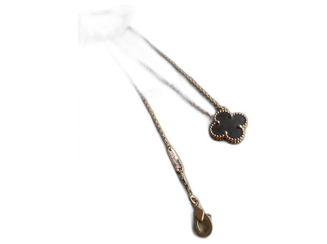 Van Cleef & Arpels Vintage Alhambra Necklace Mother of Pearl Anthracite Dark grey 
