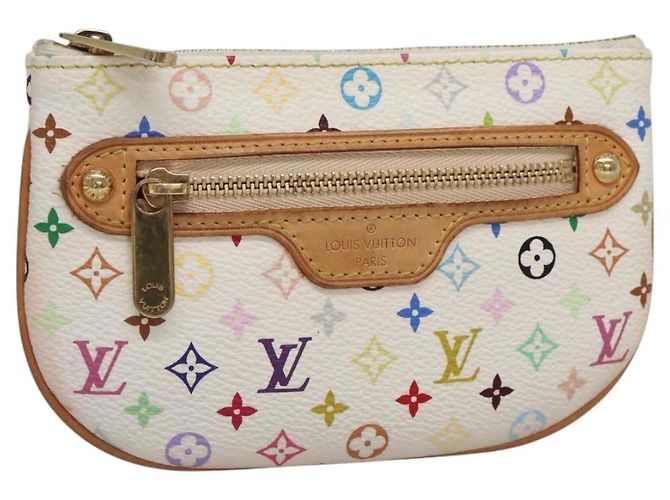 LOUIS VUITTON Pochette MM Monogram Multicolore Bianca M60028 LV Auth 136306 Bianco