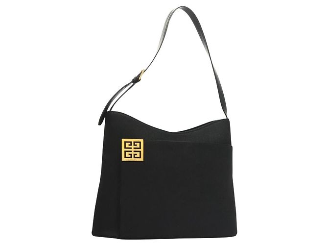 Borsa a Spalla GIVENCHY in Tela Nera e Oro Auth yk19066 Nero D'oro
