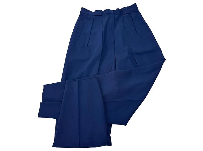 Vintage Dior Wool Pants Navy M Blue