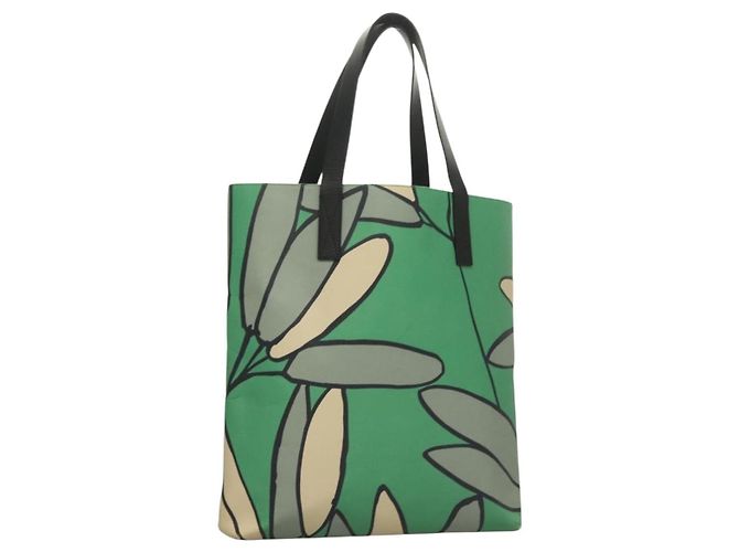 MARNI Tote Bag aus Leder Grün Authentisch 133065