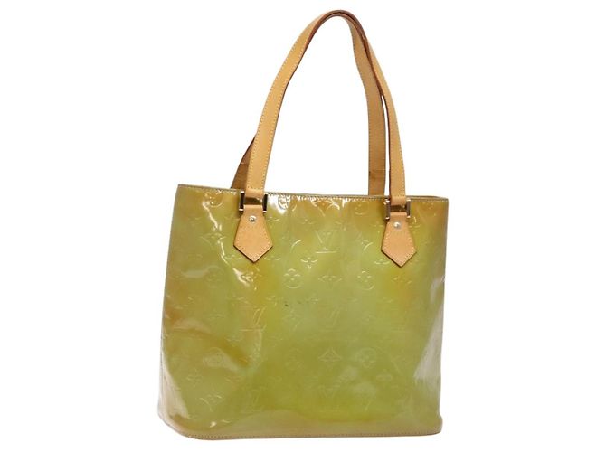 LOUIS VUITTON Sac à main Monogram Vernis Houston Bleu Bébé M91005 LV Auth 135883