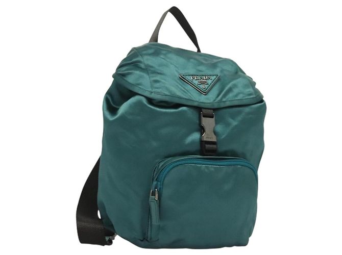 PRADA Backpack Satin Blue Auth yk19071