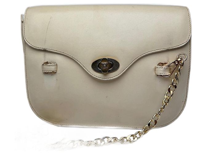Triomphe Céline Sac en cuir beige vintage Celine Paris