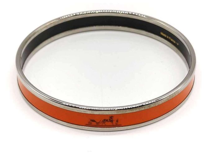 Pulseira Bangle Cloisonné Laranja Hermès