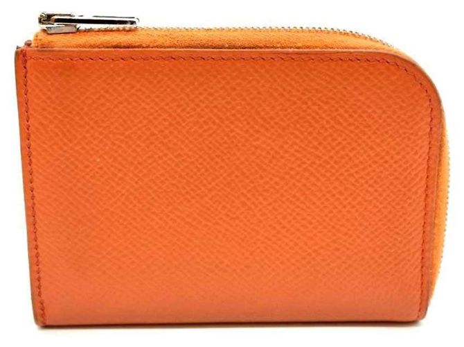 Monedero de Epsom naranja Hermès Remix ID
