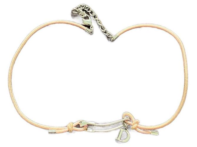Collana Christian Dior Rosa con Cordino e D Argento
