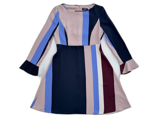 Max & Co Gestreiftes A-Linien-Kleid mit langen Ärmeln Mehrfarben