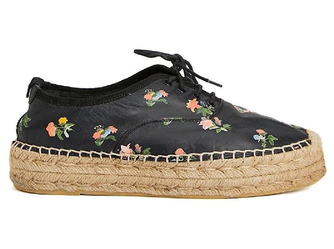 Saint Laurent Espadrilles mit Blumenmuster 38,5 Schwarz