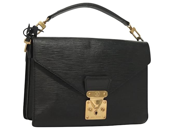 LOUIS VUITTON Clutch Biface Epi Preto M52322 LV Auth 134718 Couro  ref.2417873