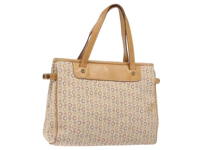 Céline CELINE C Macadam Canvas Handtasche Beige Auth 134129