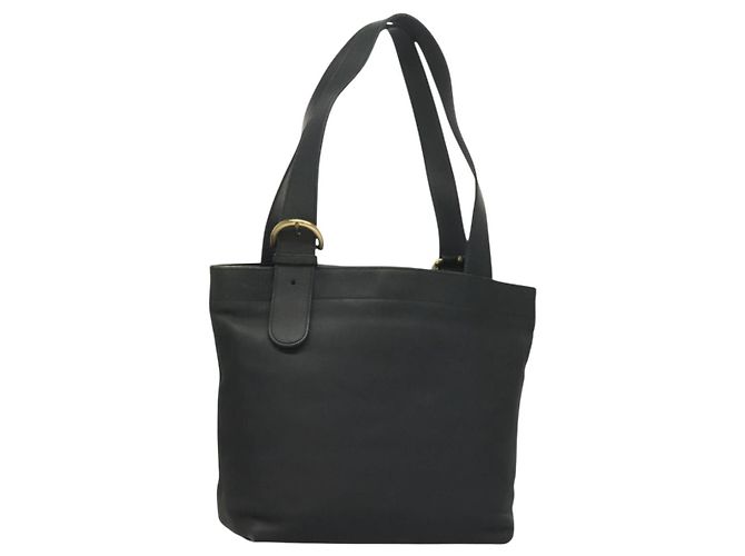 Coach Borsa Tote in Pelle Blu Navy e Oro Auth am8870 D'oro