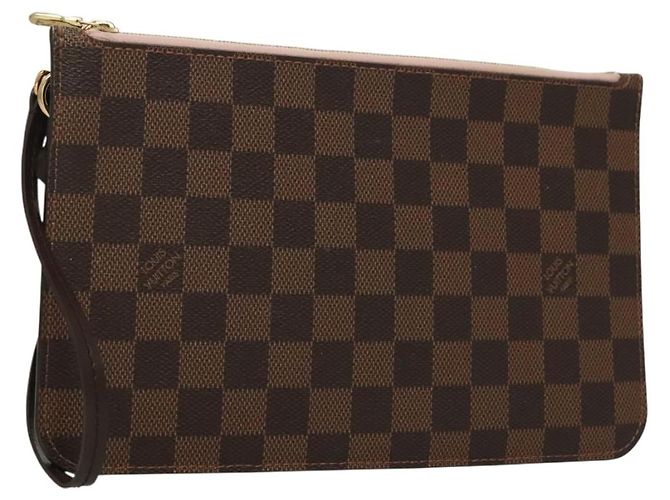 LOUIS VUITTON Pouch Neverfull MM Damier Ebene Auth LV 135978