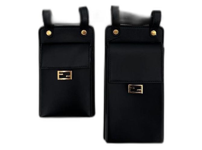 Bolsa de cinto Fendi de couro preta Preto