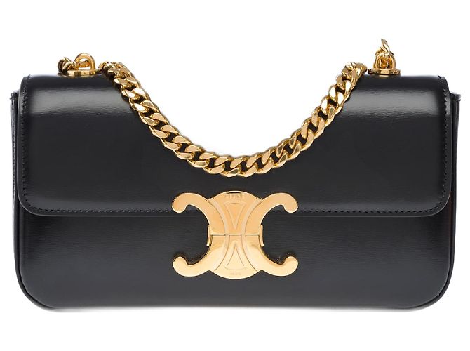 Céline Sac CELINE Triomphe en Cuir Noir - 102702