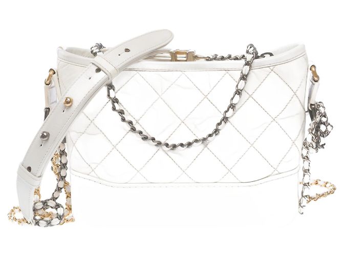 Gabrielle Bolsa CHANEL em Couro Branco - 102703