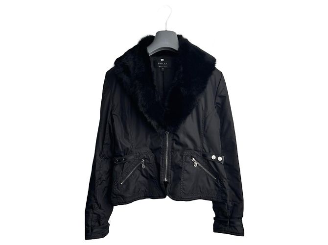 Gucci Tom Ford Rabbit Fur Jacket Black