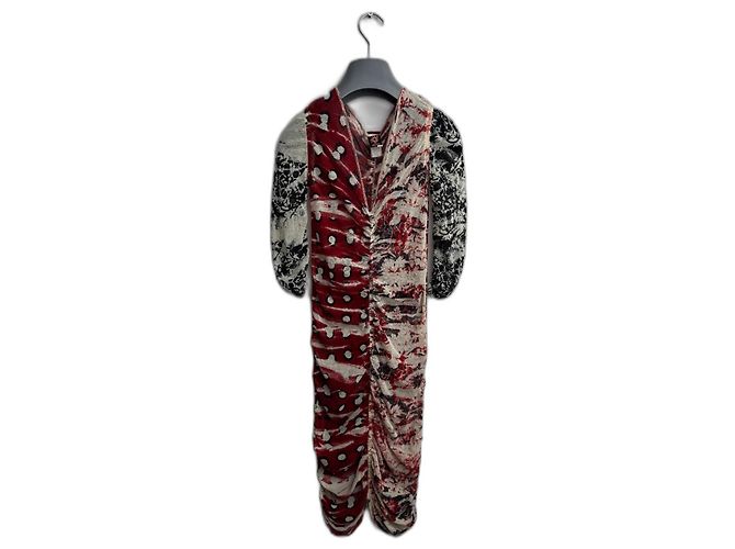 Jean Paul Gaultier Soleil Tattoo Mesh Kleid Rot