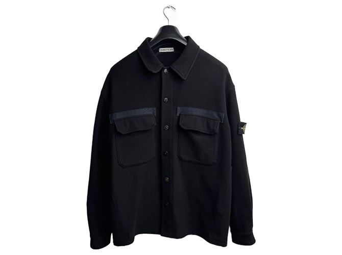 Stone Island Overshirt Jacke Schwarz Wolle XXL