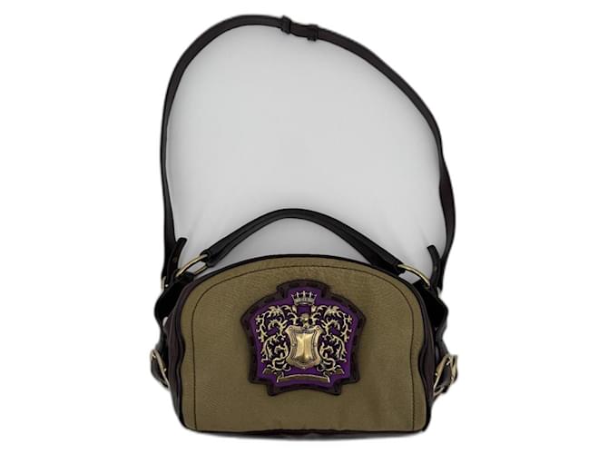 Borsa a mano Yves Saint Laurent Runaway in tela kaki Cachi 