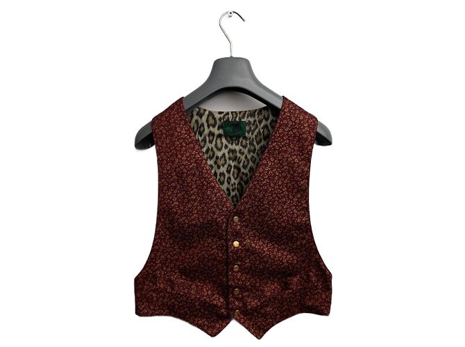 Jean Paul Gaultier Red Cotton Vest Flower Print
