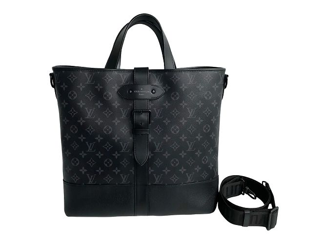 Saumur Tote Tasche aus Monogram Eclipse Leder von Louis Vuitton Schwarz