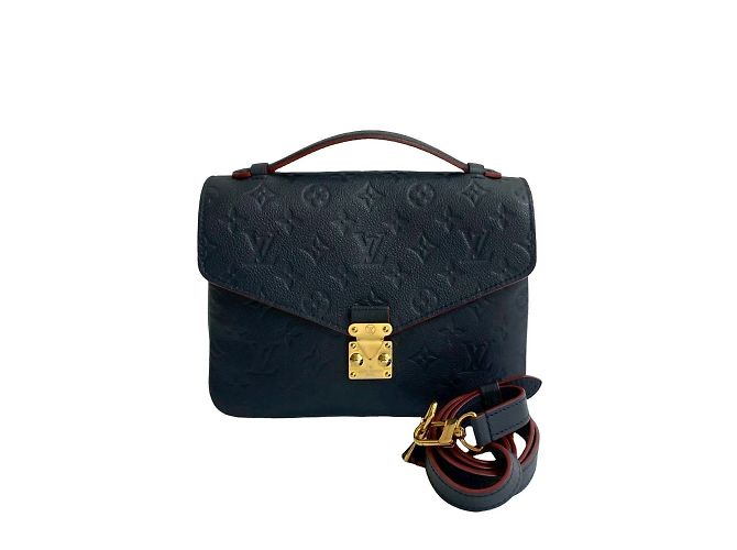 Borsa a Spalla Pochette Metis MM in Pelle Monogram Empreinte Louis Vuitton Rosso Blu navy