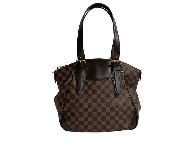 Louis Vuitton Verona MM Damier Leather Handbag Brown