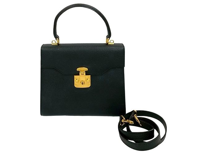 Bolsa de couro Ladylock Old Gucci Preto