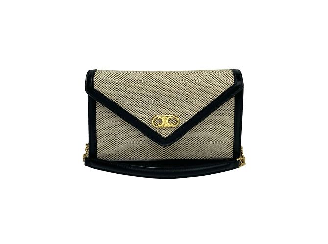 Céline Borsa a Spalla Triomphe Chain di CELINE Nero Crudo
