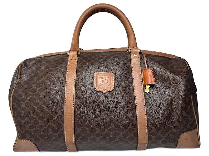Céline Borsa da viaggio vintage Celine Paris Monogram Triomphe marrone