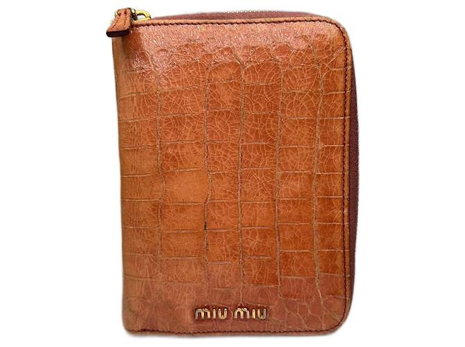 Vintage Miu Miu Leather organizer Orange