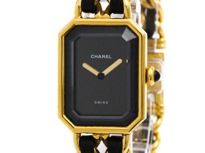 Reloj de dama Chanel Premiere chapado en oro, cuarzo H0001