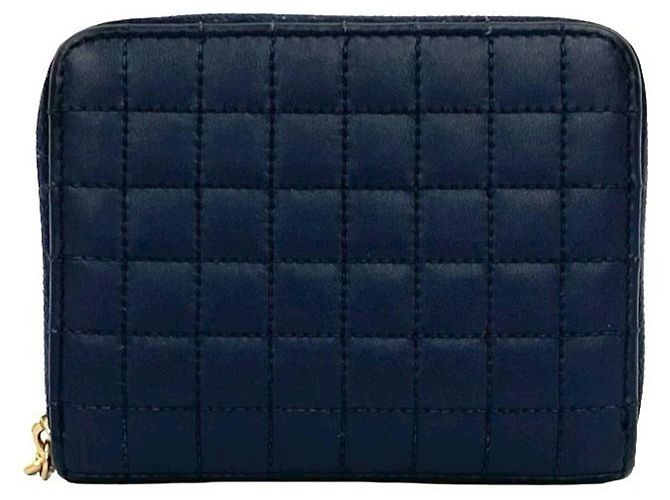Céline Celine C Charm Compact Wallet Navy blue