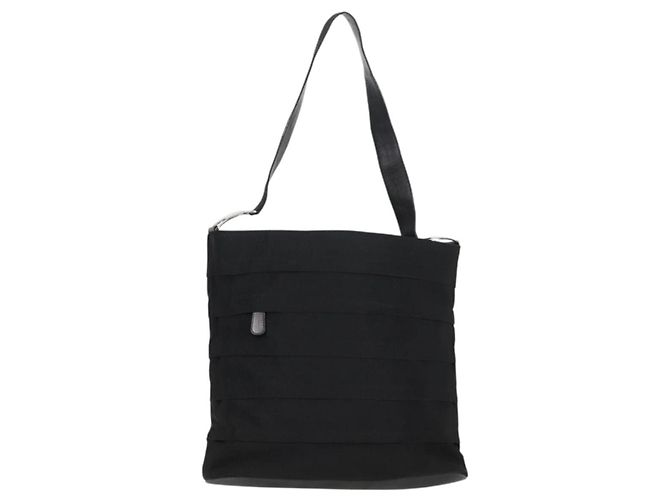 Borsa a Spalla Vala in Tela Nera e Argento di Salvatore Ferragamo Auth bs27291 Nero