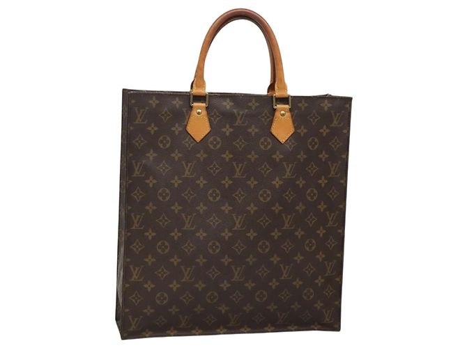 LOUIS VUITTON Monogram Sac Plat Hand Bag M51140 LV Auth ar13724