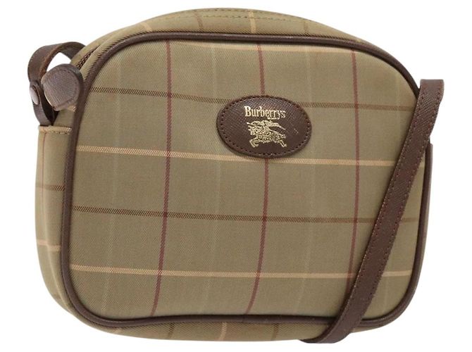 Autre Marque Borsa a Spalla Burberrys Nova Check in Tela Beige Oro Auth ep9949 D'oro
