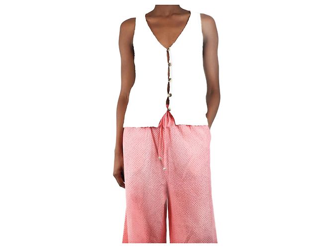 Autre Marque Chaleco de punto blanco con botones - talla XS
