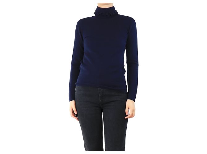 Vanessa Seward Navyblauer Rollkragenpullover - Größe UK 12