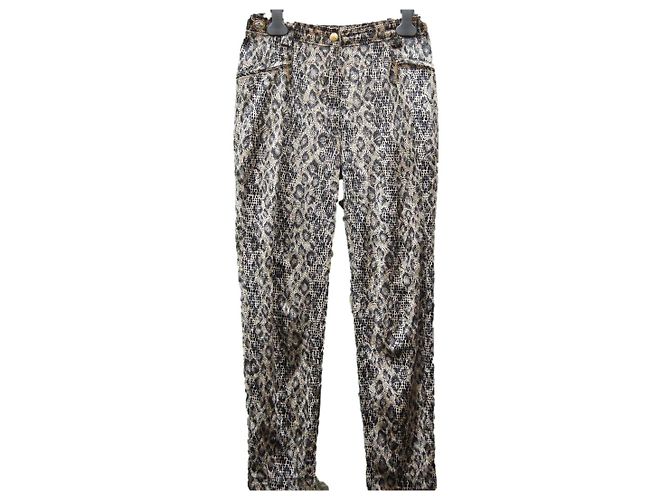 Autre Marque Leopard print stretchy pants polyester 38 fr
