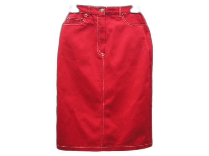 Falda roja de algodón Pierre Cardin