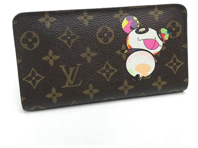 Louis Vuitton Monogram Panda Porte Monne Zip Long Wallet Brown