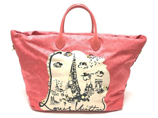 Borsa tote in nylon rosa Louis Vuitton