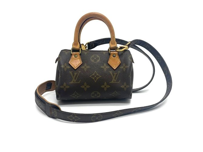 Louis Vuitton Monogram Mini Speedy Pouch Handtasche Braun
