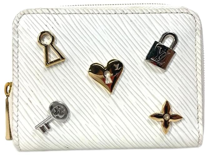 Louis Vuitton Epi Love Lock Zippy Coin Purse White Leather  ref.2421138