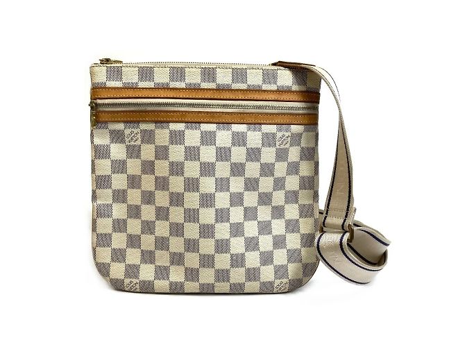 Bolsa de ombro Pochette Bosphore Damier Azur da Louis Vuitton Branco Azul