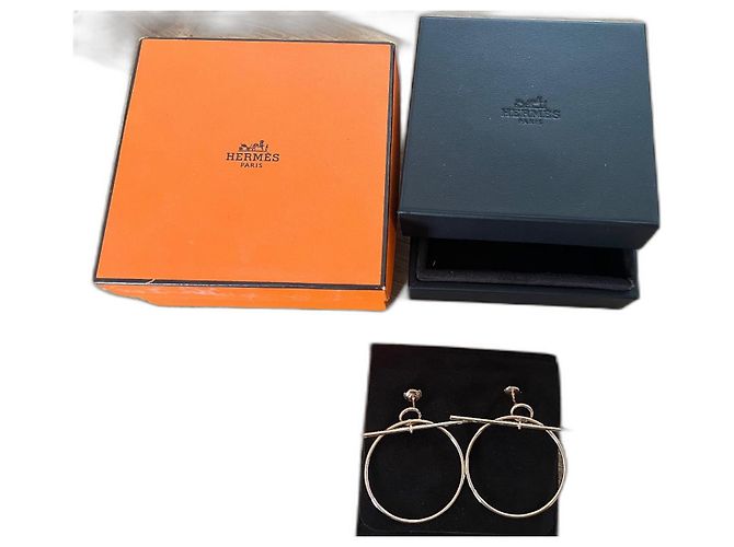 Orecchini Hermès Loop Oro Rosa Gold hardware 