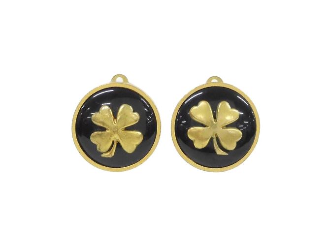 Orecchini a clip Chanel neri e dorati Nero D'oro