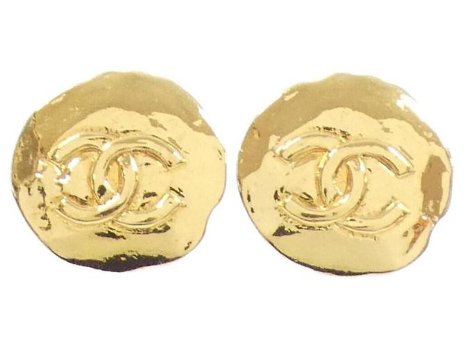 Chanel Gold Clip Earrings Golden