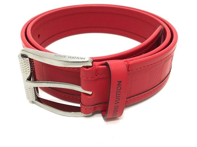 Louis Vuitton Damier Infini Santur Stamp Gürtel Rot